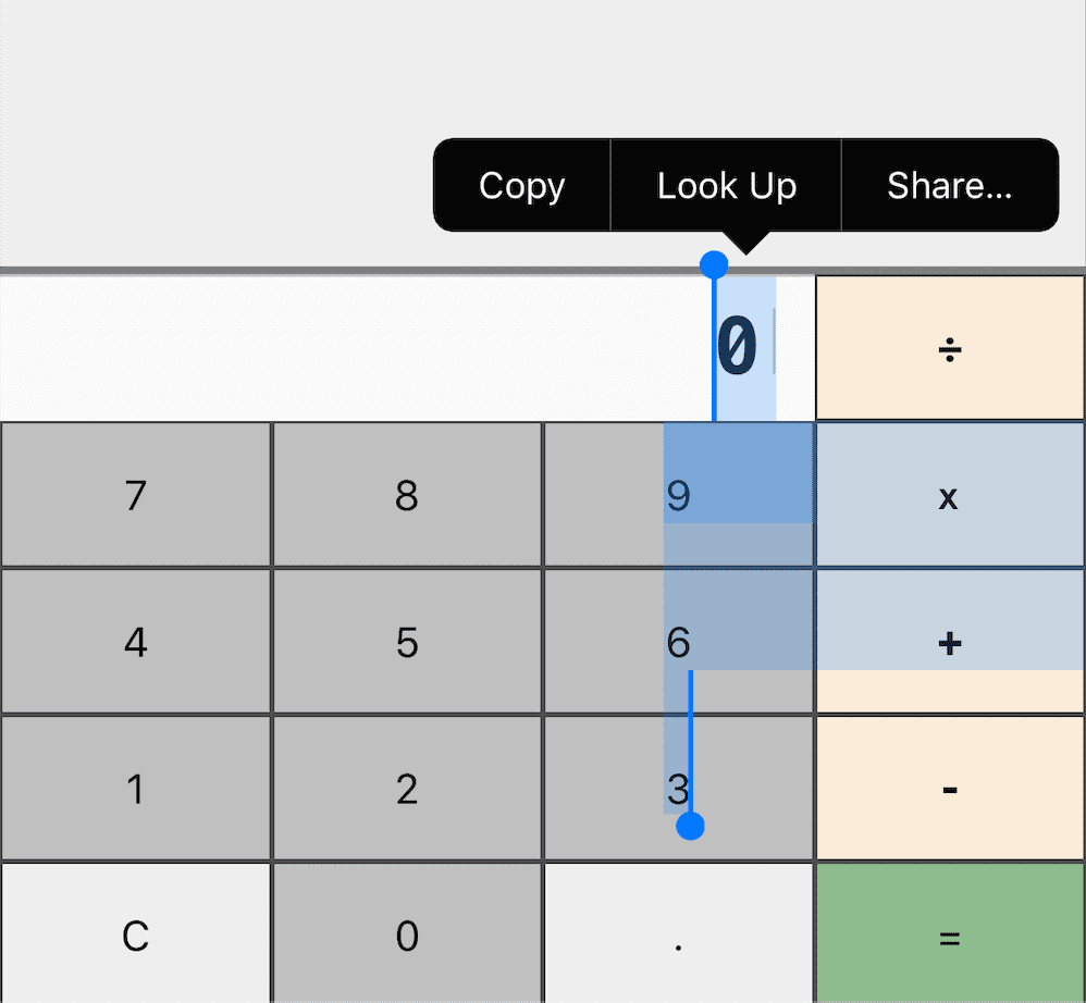 PWA-калькулятор, в котором можно выбрать каждую интерактивную кнопку, например, цифры.